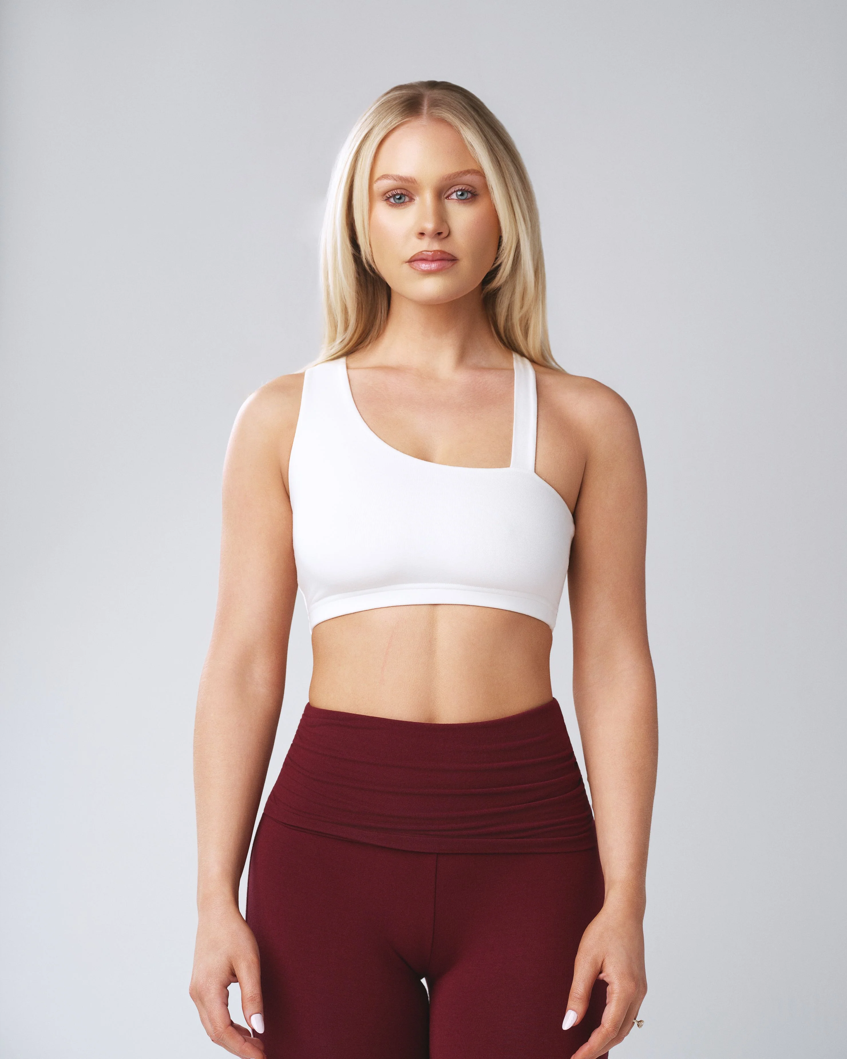 BASICS ASYMMETRICAL BRA TOP (WHITE)
