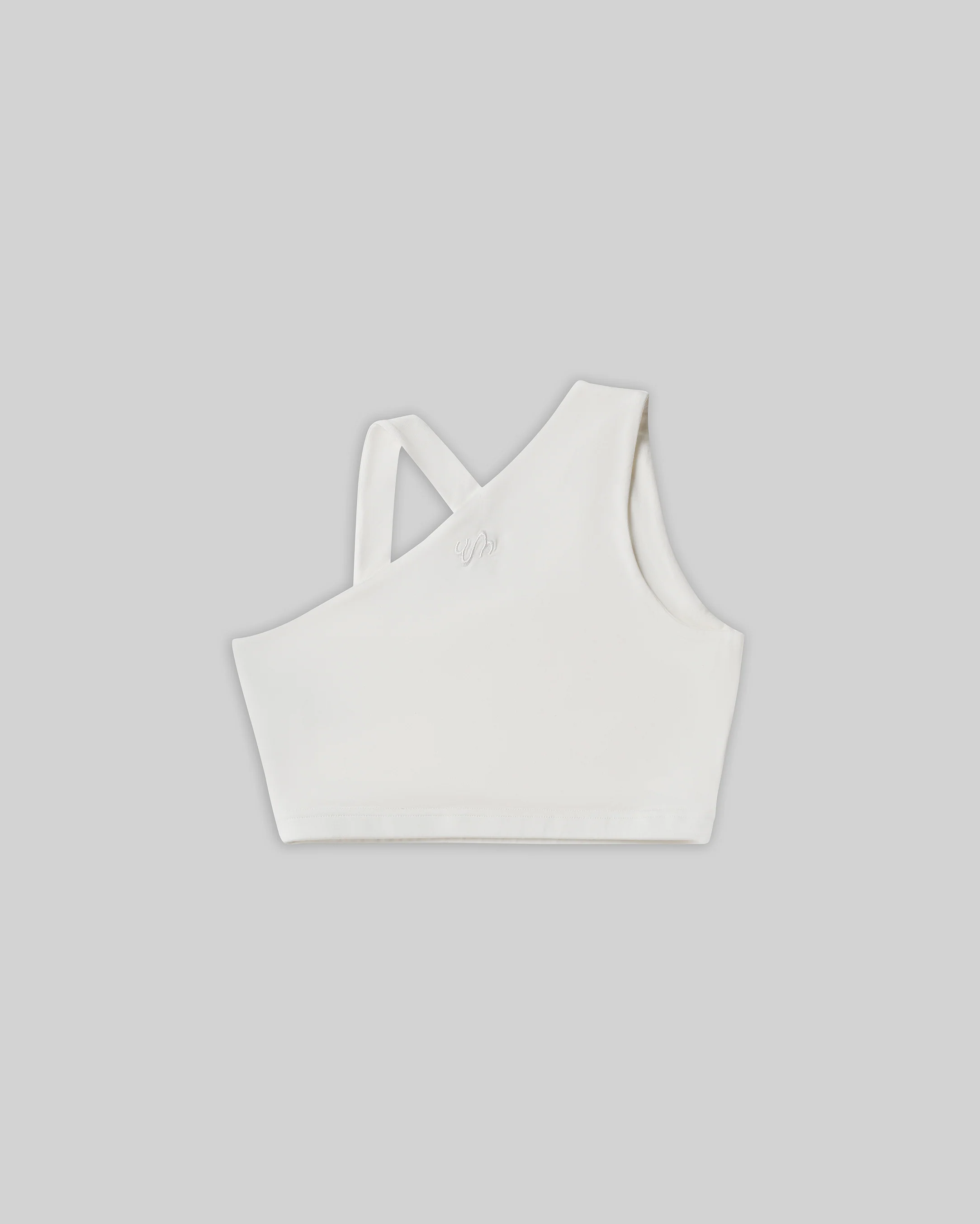 BASICS ASYMMETRICAL BRA TOP (WHITE) - Image 3