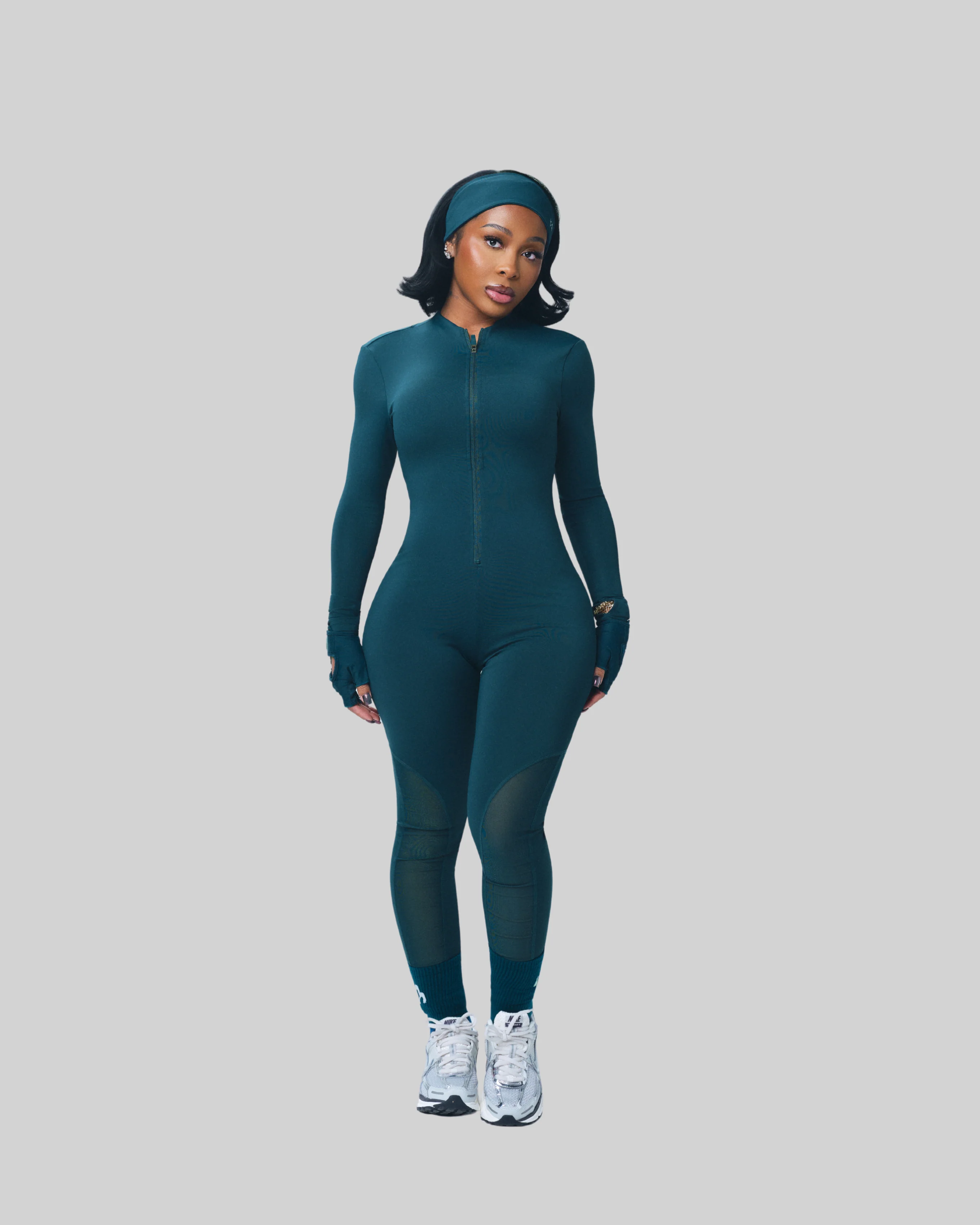 BACKLESS FITNESS JUMPSUIT (DEEP TEAL) - Image 3