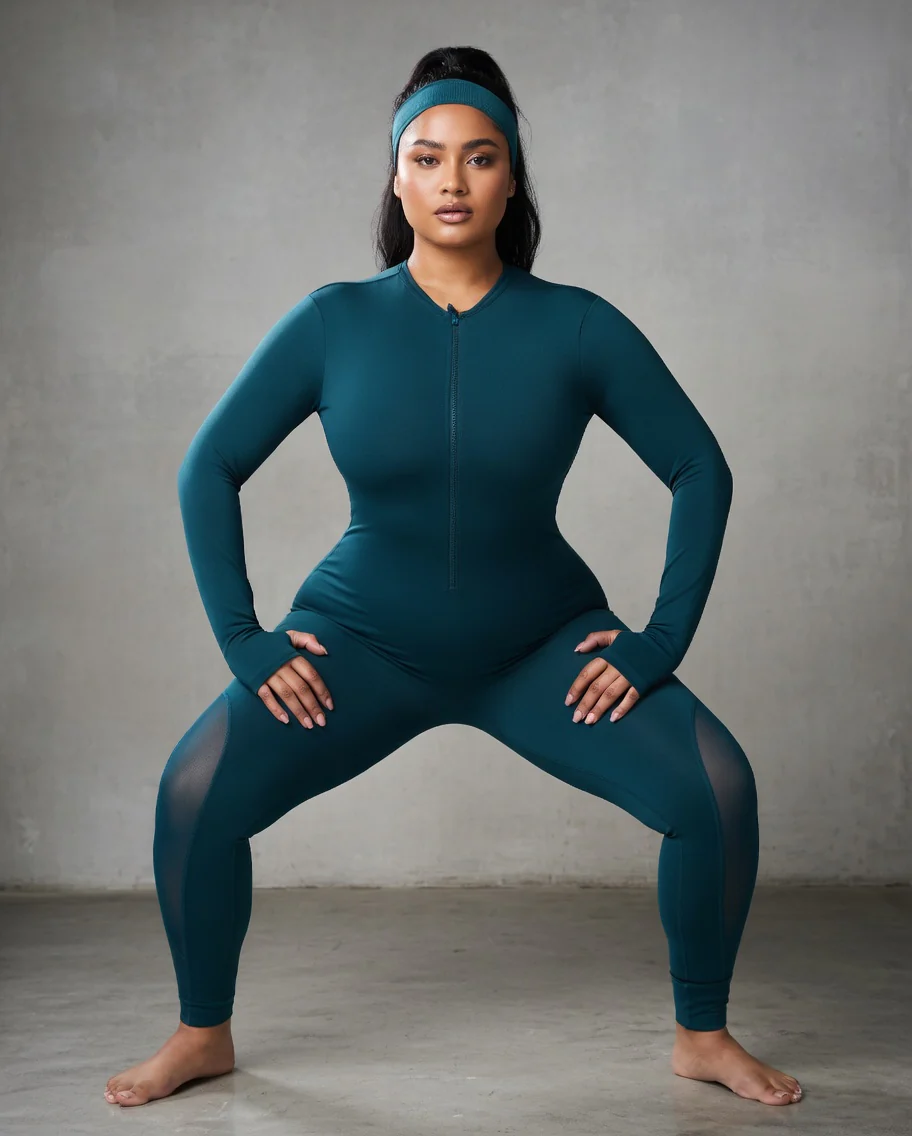 BACKLESS FITNESS JUMPSUIT (DEEP TEAL) - Image 6