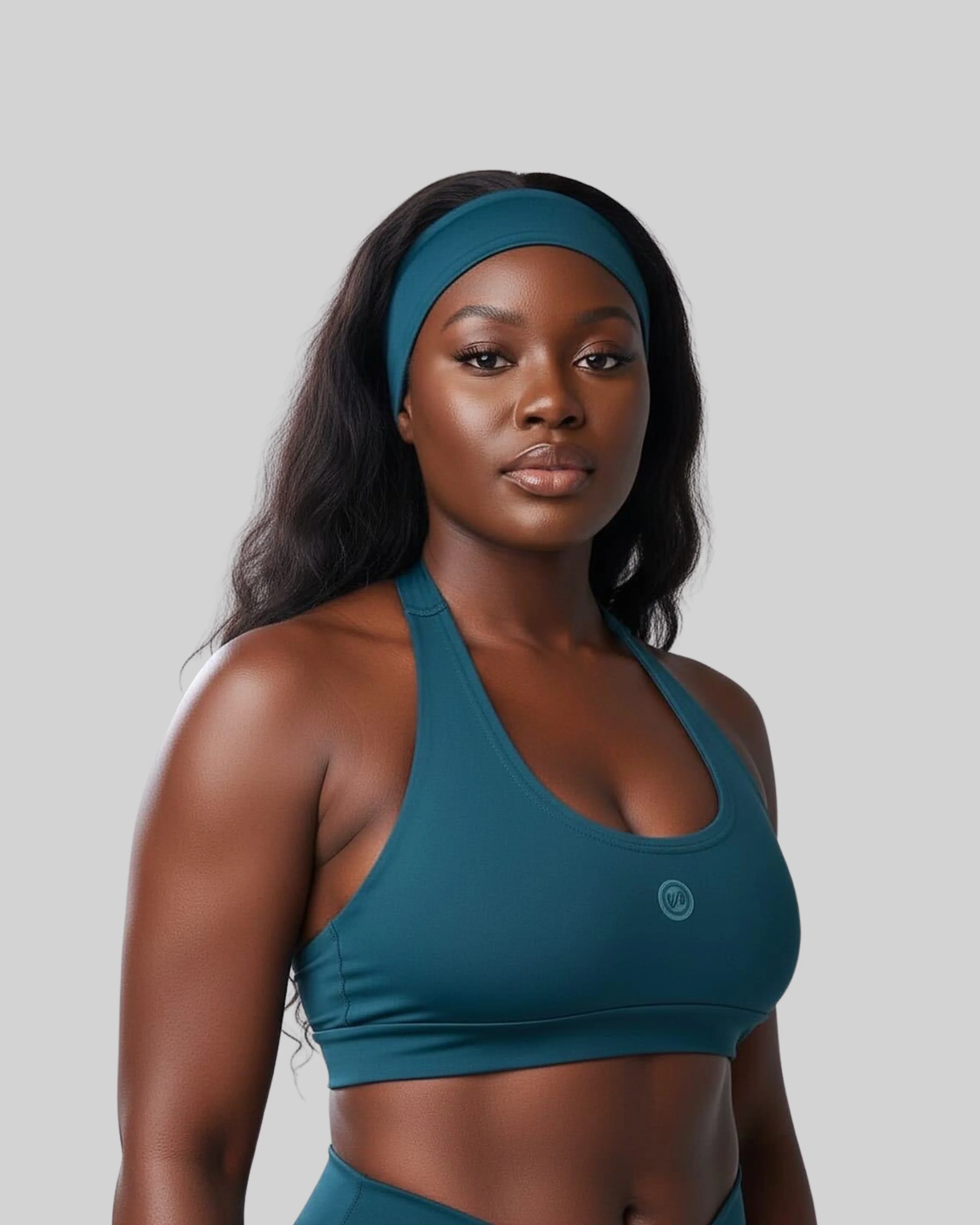 HALTER FITNESS BRA (DEEP TEAL) - Image 3