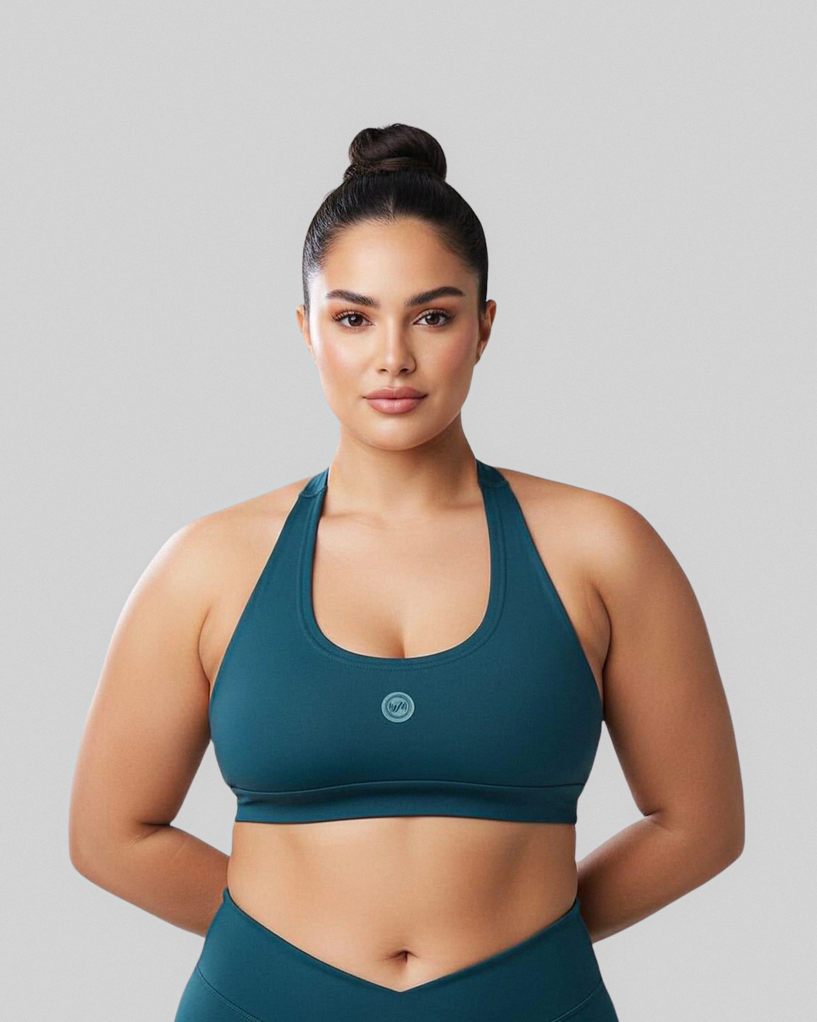 HALTER FITNESS BRA (DEEP TEAL) - Image 4