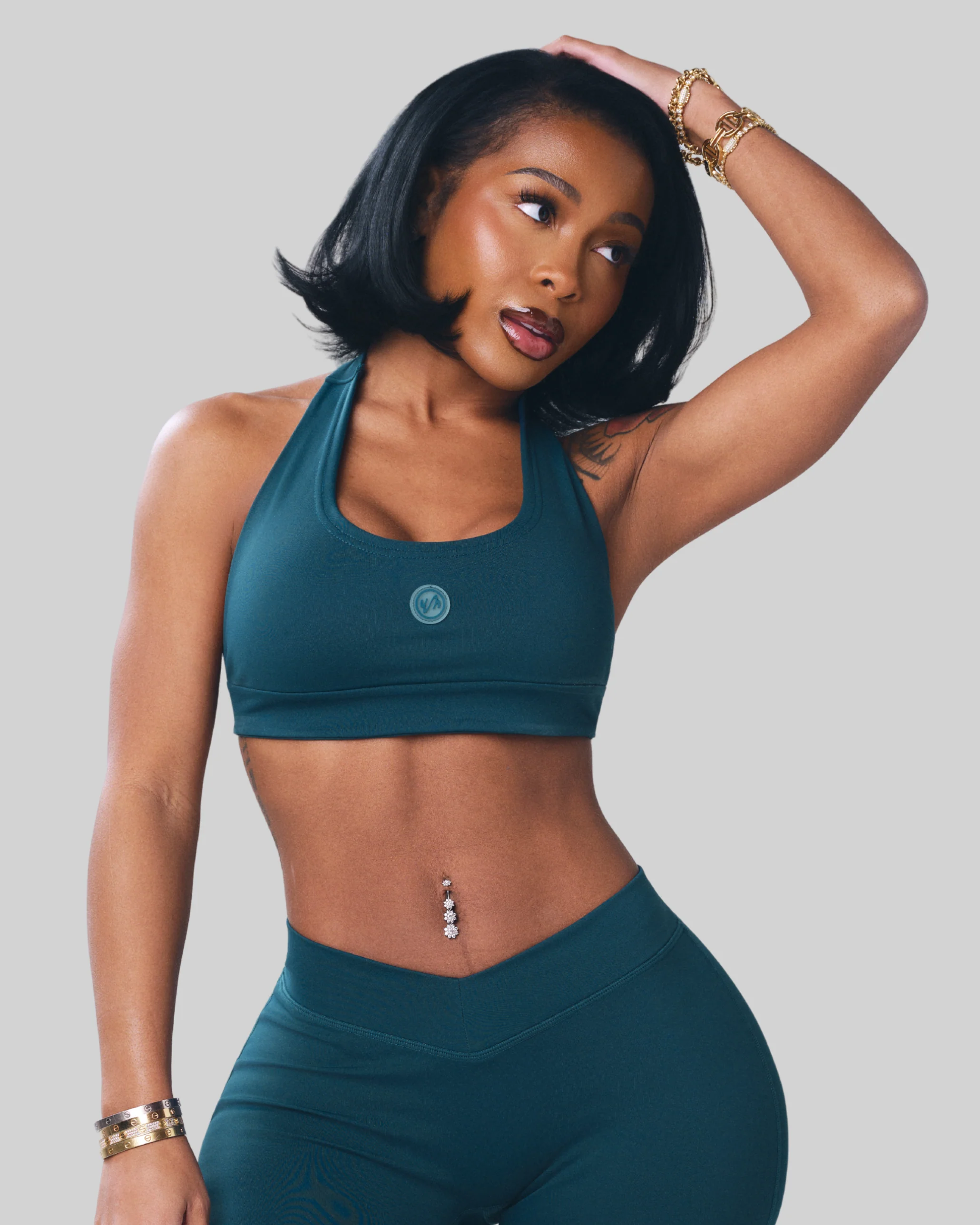 HALTER FITNESS BRA (DEEP TEAL) - Image 5
