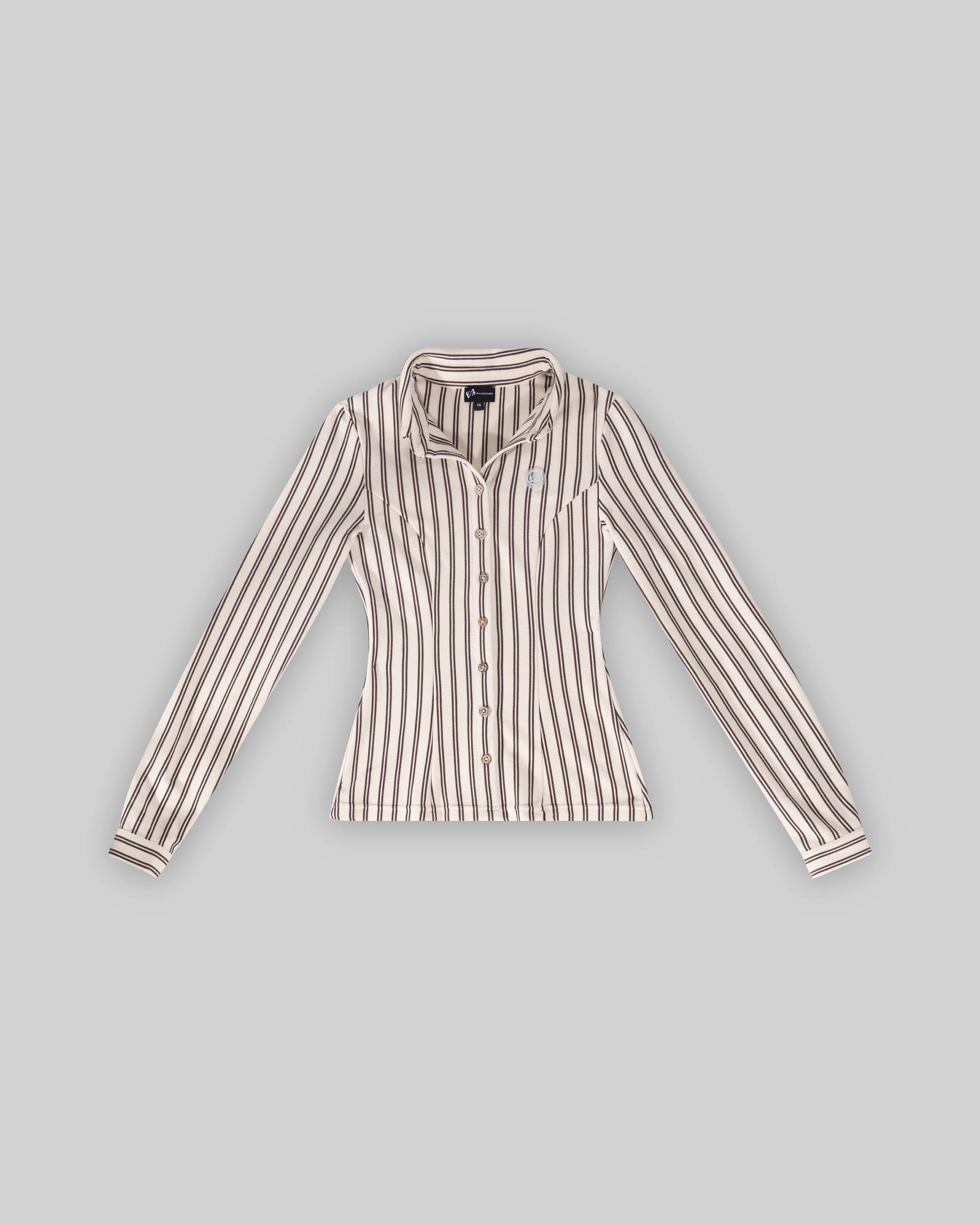 STRIPED V BUTTON TOP (VANILLA) - Image 2