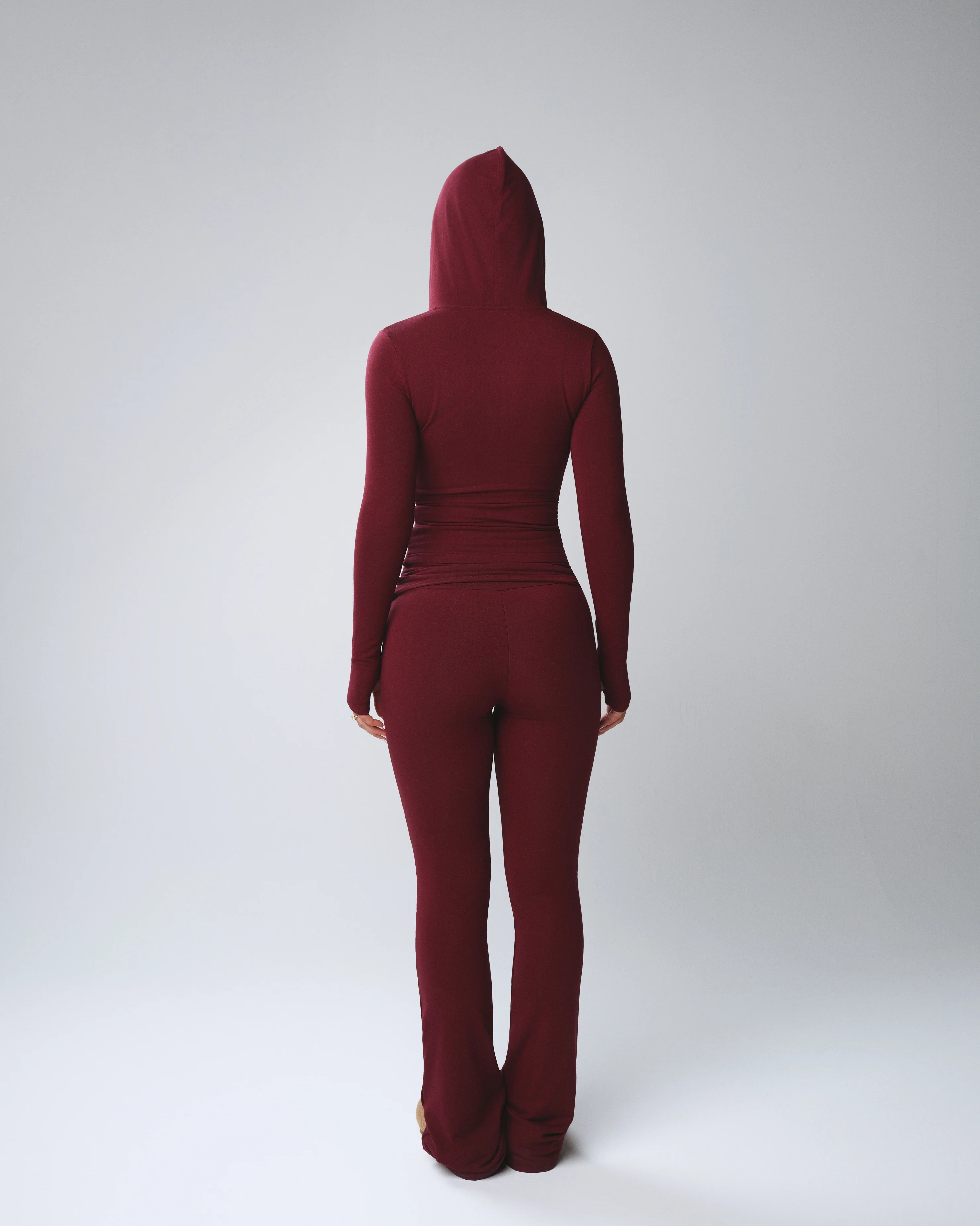 BASICS SEAMLESS ZIP UP JACKET (BURGUNDY) - Image 5