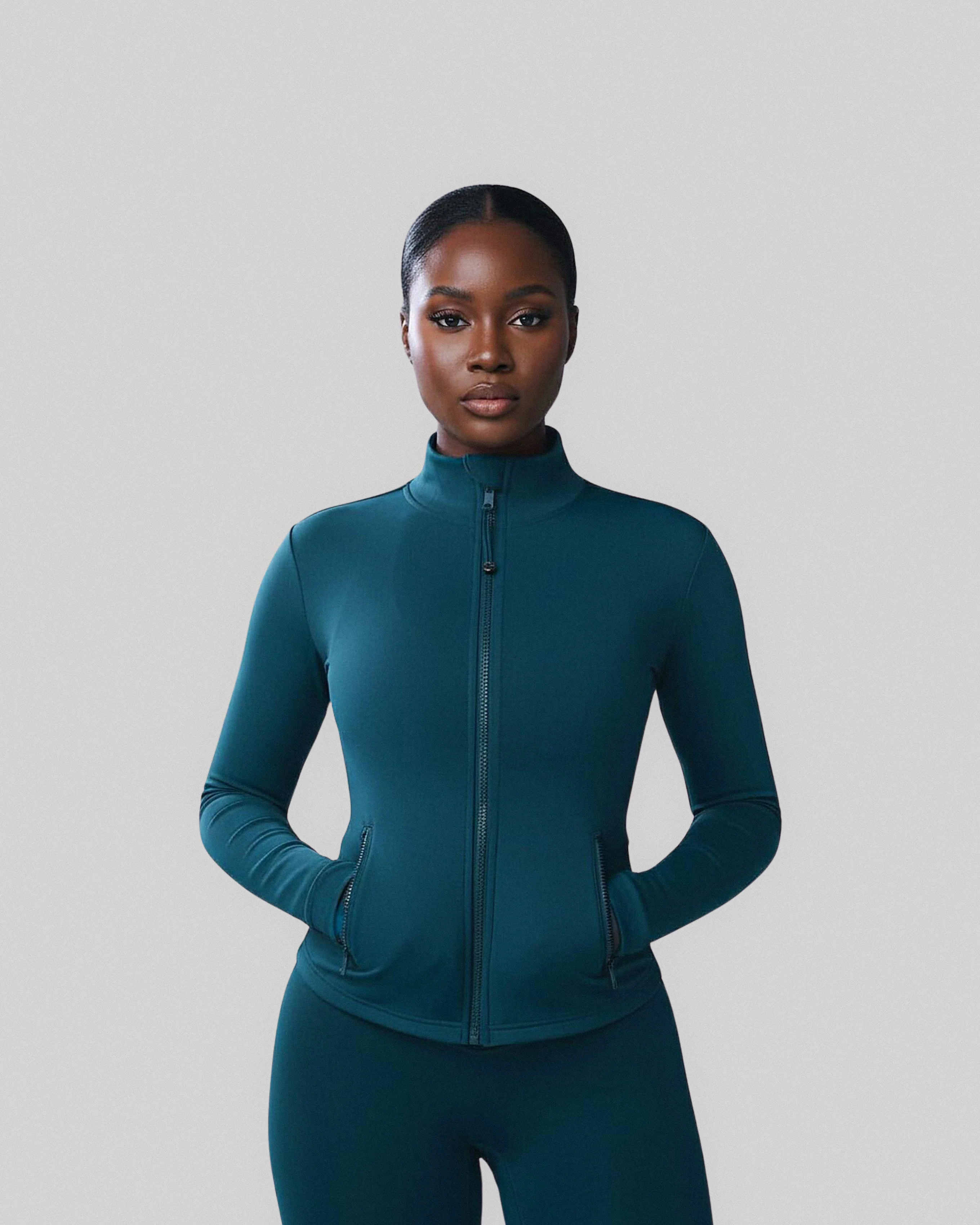 FITNESS SLIM-FIT JACKET (DEEP TEAL) - Image 3