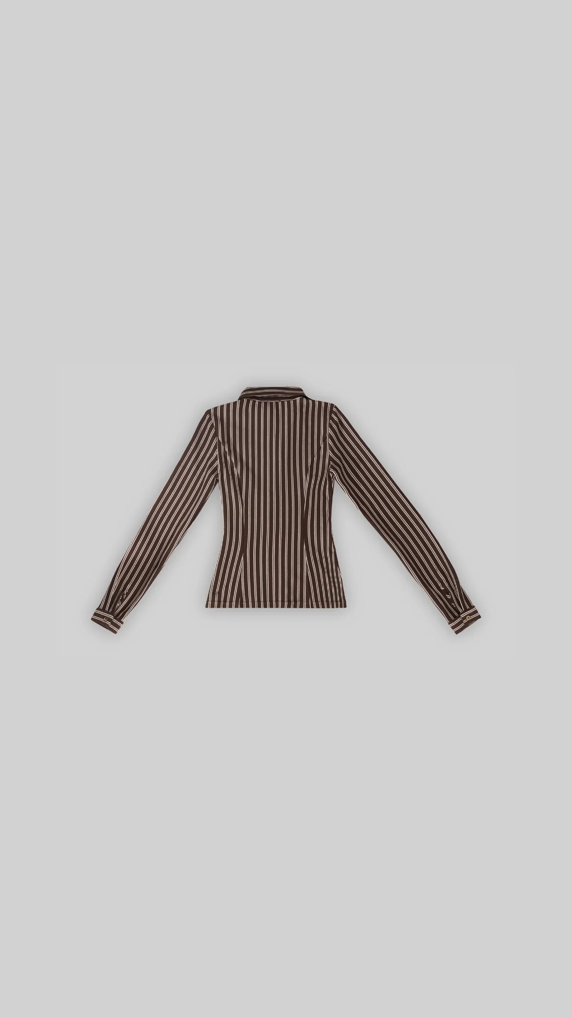 STRIPED V BUTTON TOP (ESPRESSO) - Image 4