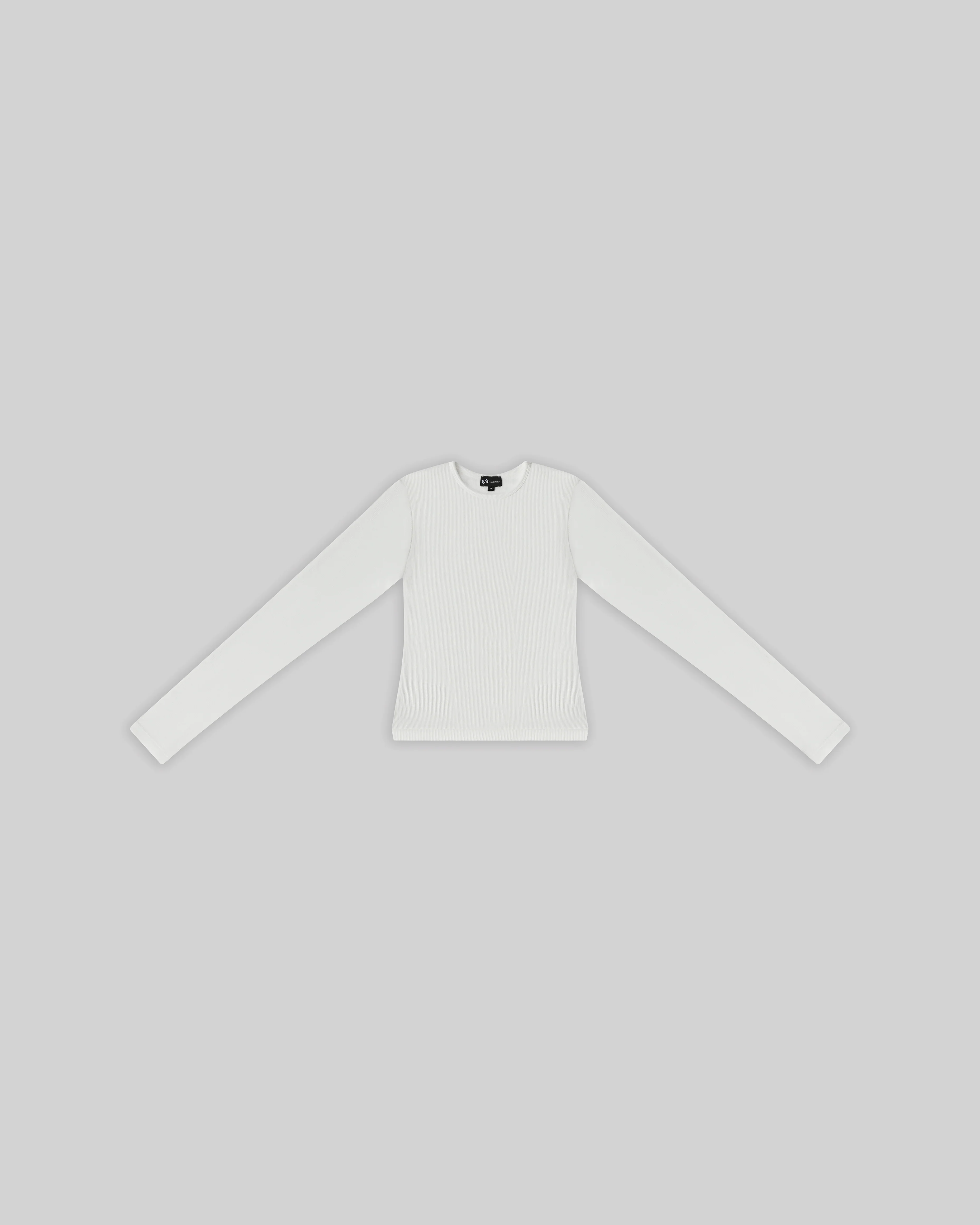 BASICS RIBBED LONG SLEEVE (WHITE) - Image 3