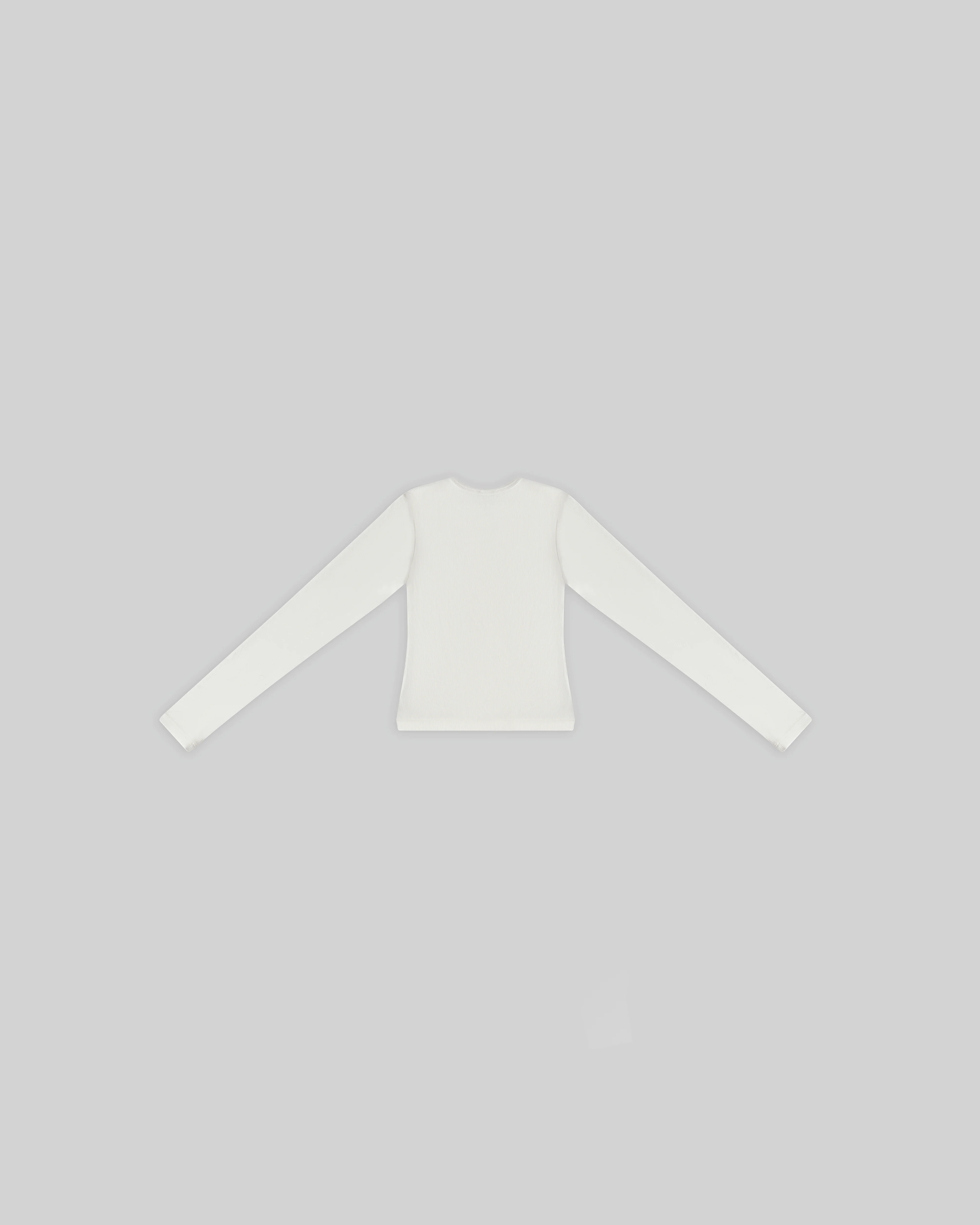 BASICS RIBBED LONG SLEEVE (WHITE) - Image 4