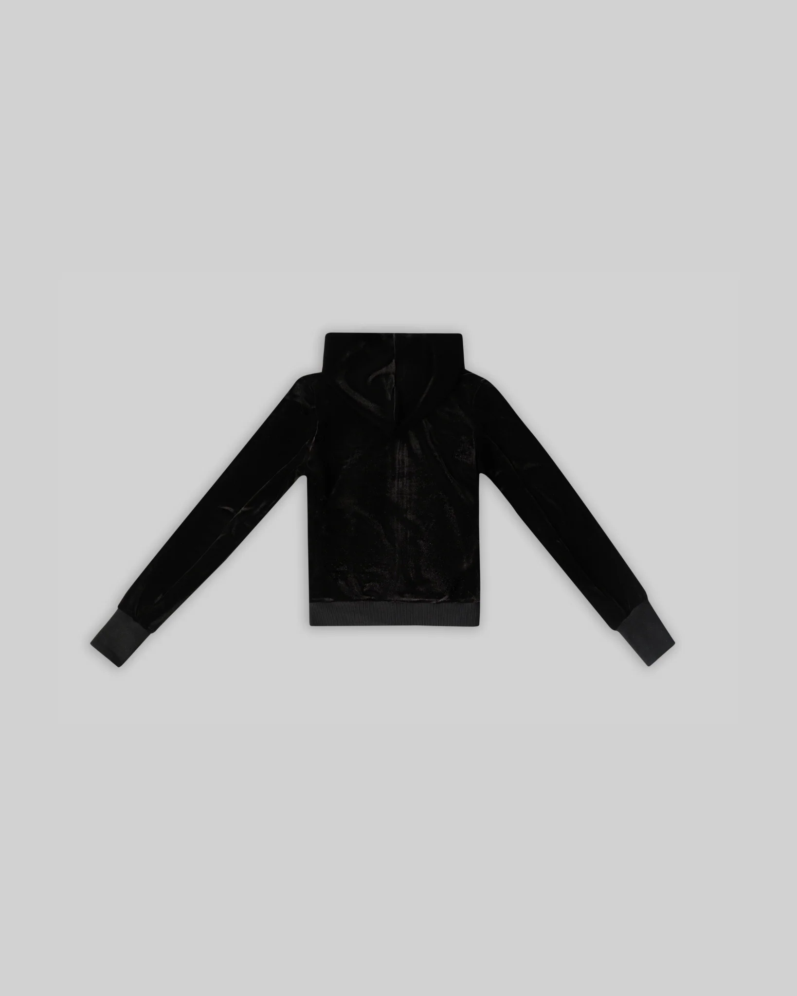 VELOUR PLUSH TRACKSUIT JACKET WITH FUR (BLACK) - Image 5